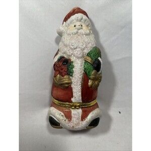 SANTA CLAUSE TRINKET BOX * CUTE ** 5.5 INCHES TALL **